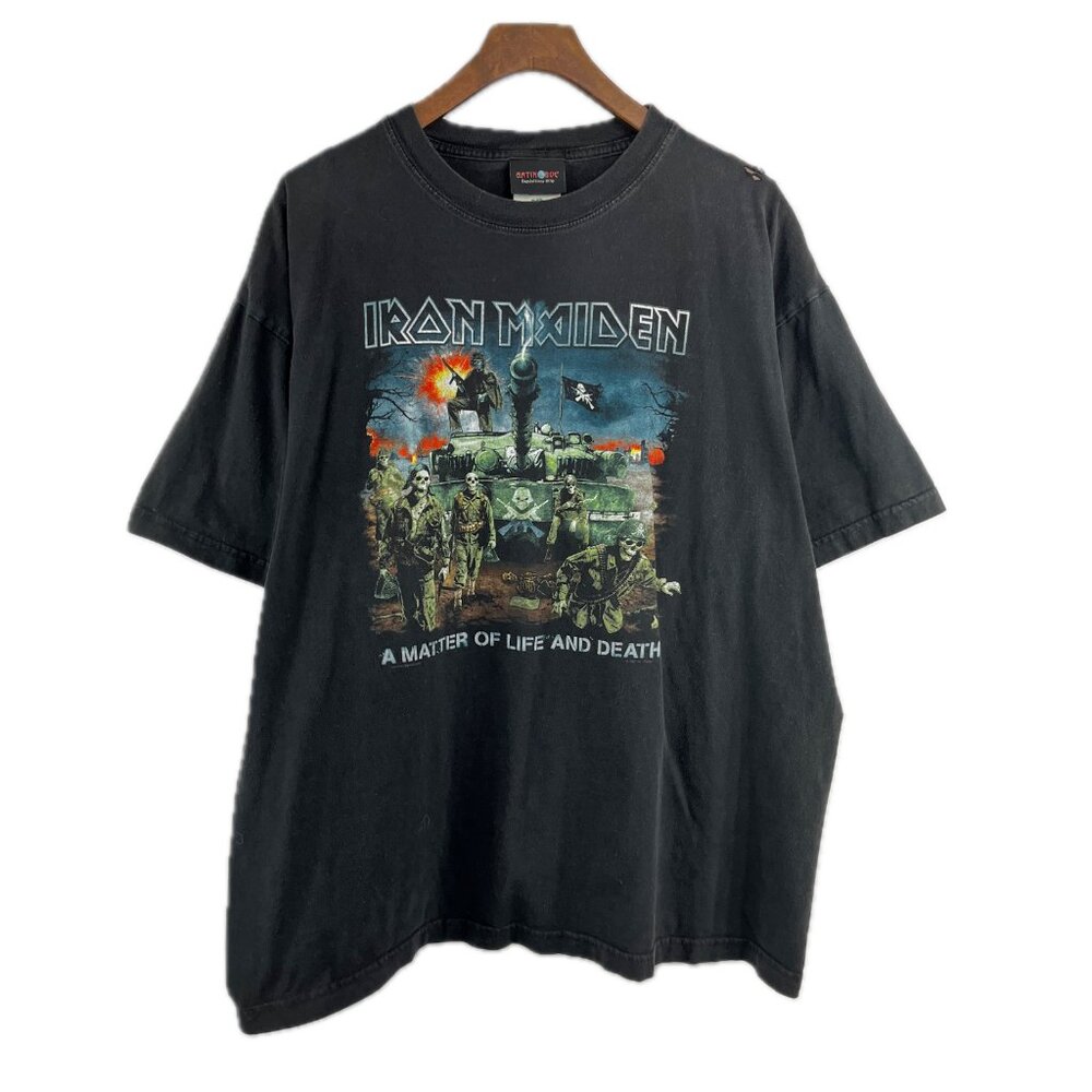Vtg 2007 L Black Iron Maiden A Matter Of Life And Death Graphic Tour T Shirt